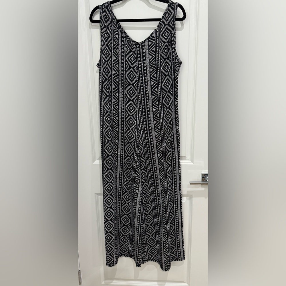 LuLaRoe Natalie Black and White Geometric Jumpsuit NWOT